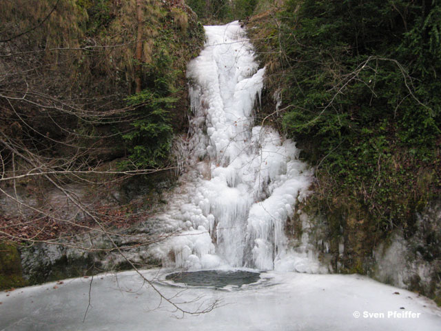 ice waterfall  near Ripol catalunya