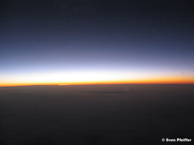 view of a sundown seen from the air
