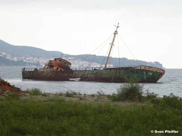 ghost ship Greece